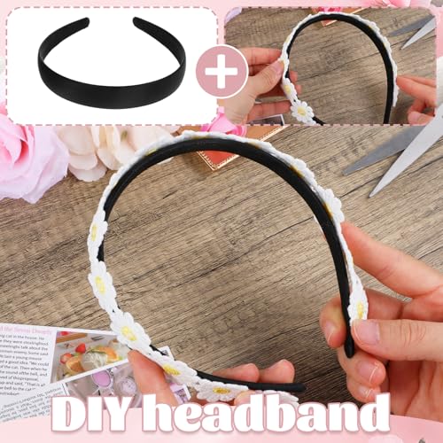 Wide Satin Black Headbands for Women - 2 Pcs Fashion Hairbands