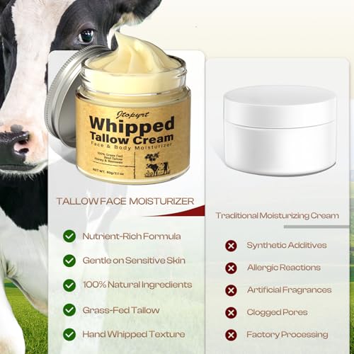Organic Beef Tallow Skin Balm with Honey - Deep Moisturizer for All Skin Types