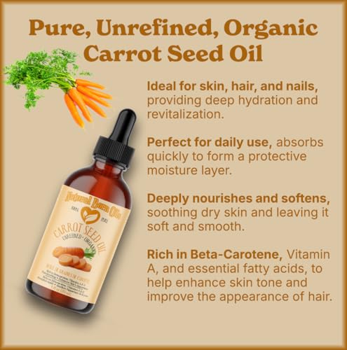 Organic Carrot Seed Oil - 4oz Cold-Pressed Skin & Hair Nourishing Oil