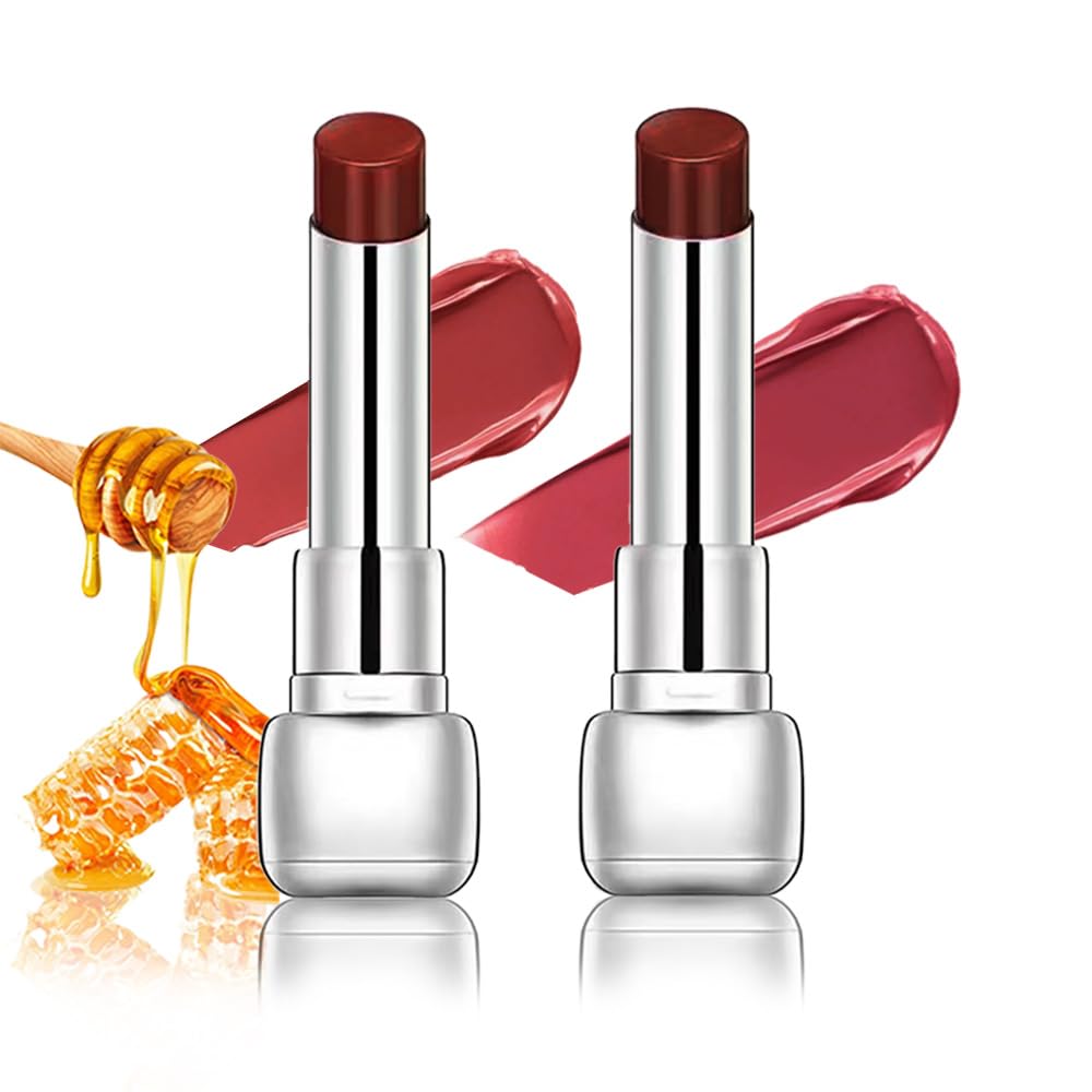 Moisturizing Butter Lipstick for Women - Nourishing Vegan Lip Balm | 2-Pack Rose & Brown Black