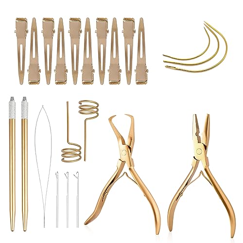 GlamorDove Hair Extension Tool Kit with Stainless Steel Pliers