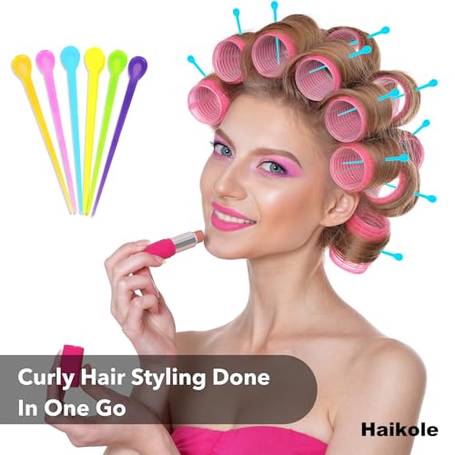 180 PCS Hair Roller Picks - Durable Plastic Curling Pins in Mixed Colors