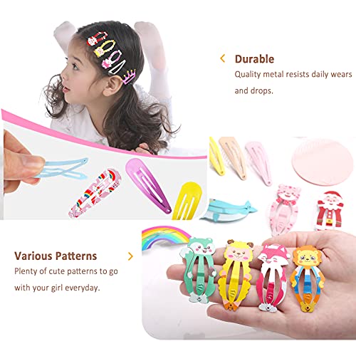 100Pcs Kids & Women Hair Clips Set - Assorted Snap Barrettes for Hair Styling