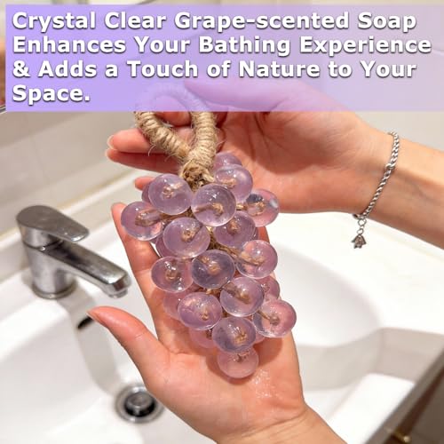 KUNAL Handmade Grapes Soap on a Rope – 2 Pack, Grapevine Cluster Design