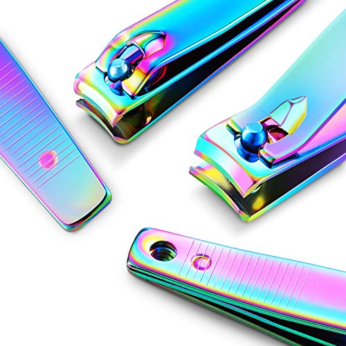 6-Piece Rainbow Stainless Steel Nail Clipper Set for Travel