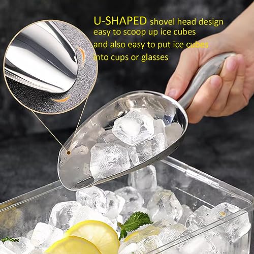 Stainless Steel Ice Scoop - 6 OZ Heavy Duty Ice Scoop for Freezer
