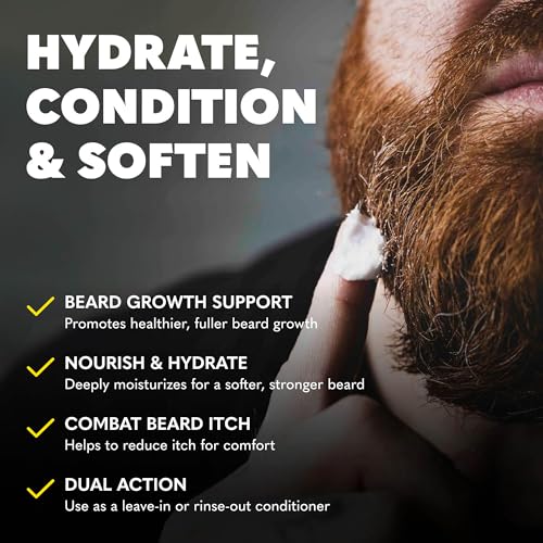 The Beard Club Thickening Leave-In Beard Conditioner – Sandalwood & Ginger – Hydrating, Softening & Nourishing – 4oz
