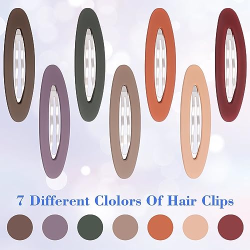 7pcs Matte Snap Hair Clips for Women, Non-Slip Oval Hair Barrettes