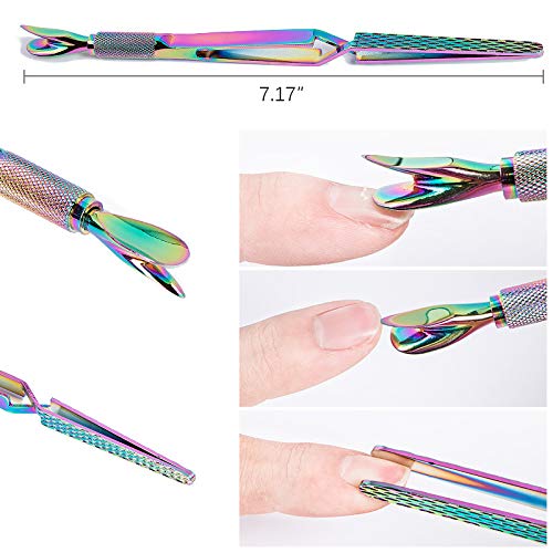 Rainbow 1 Set Nail Pinching & Cuticle Pusher Tools for Acrylic & Gel Nails