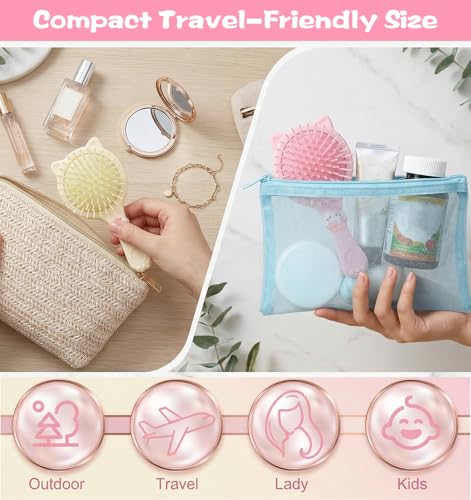 Toddler Hair Brush Set - 2Pcs Cat Paw Detangler Brushes for Kids