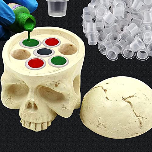 Sotica Skull Tattoo Ink Cup Holder - 7-Hole Resin Pigment Stand