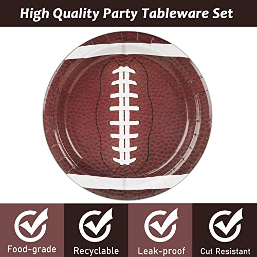 24 Pack Football Paper Plates - 7" Disposable Tableware for Parties