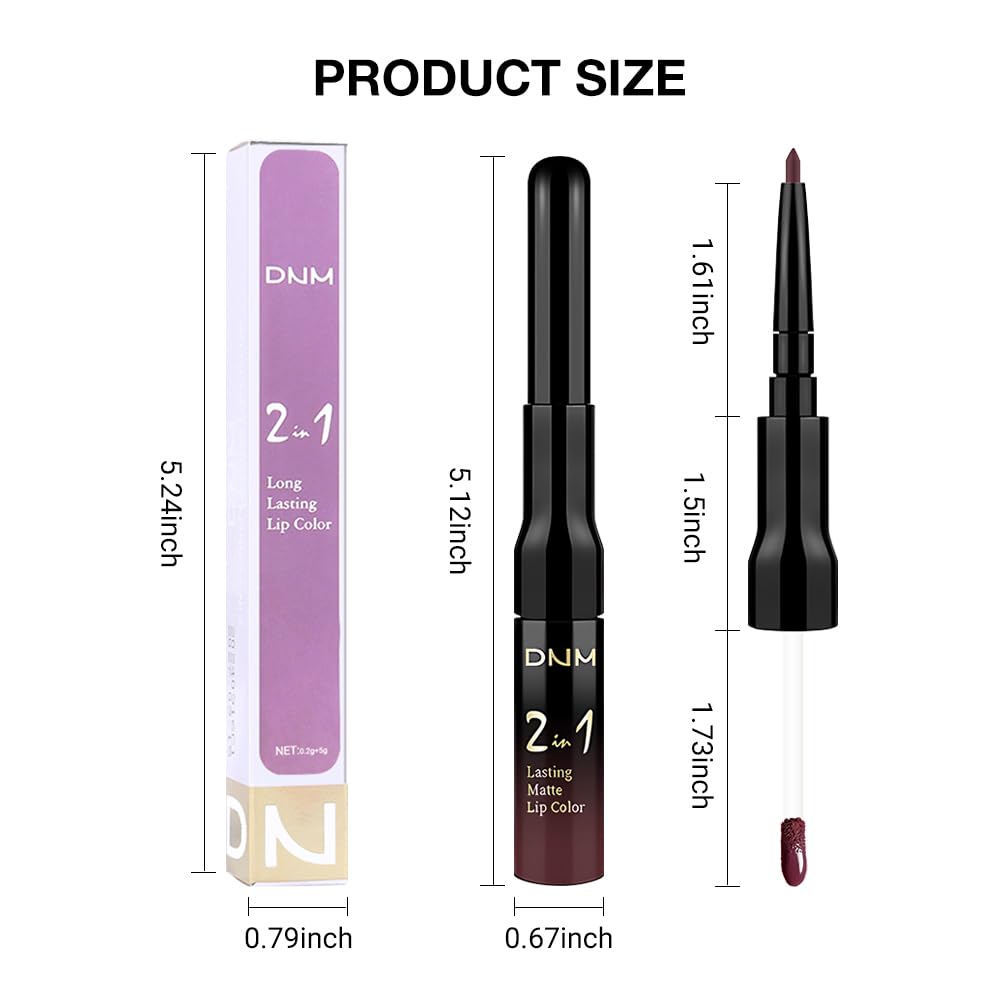 Dark Deep Red Matte Lip Liner & Liquid Lipstick Set | Long-Lasting, Smudge-Proof 24-Hour Wear for Women