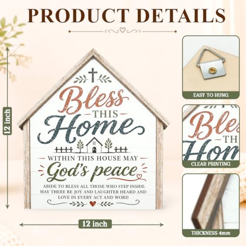 Bless This Home Sign - Inspirational Christian Decor for New Homes