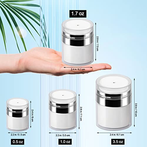 Mluchee Airless Pump Jar, 1.7 Oz Refillable Lotion Dispenser - 2 Pack