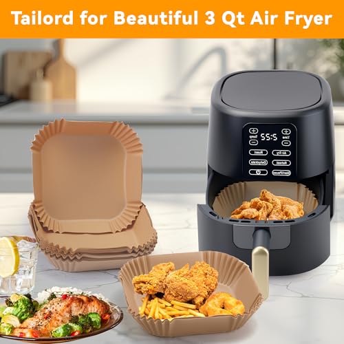 100 Pcs Disposable Parchment Paper Liners for 3 Qt Air Fryer