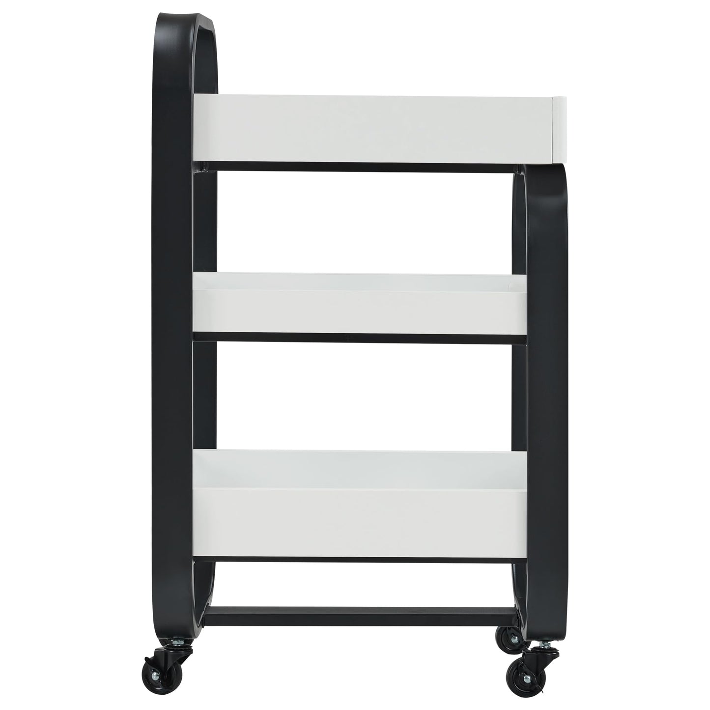 BarberPub Salon Storage Trolley with Shelves, Beauty SPA Rolling Cart with Lockable Wheels, 3-Tier Stylist Tool Organizer, Barber Mobile Station Equipment 2085 (Black)