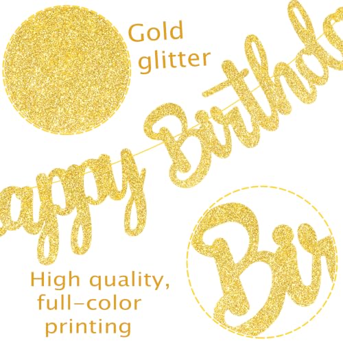 3-Piece Tropical Hibiscus Birthday Banner Set with Glitter