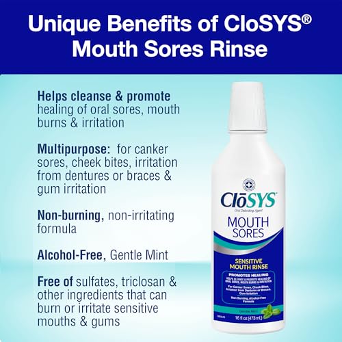 CloSYS Hydrogen Peroxide Mouthwash 16 oz - Alcohol-Free Canker Sore Rinse