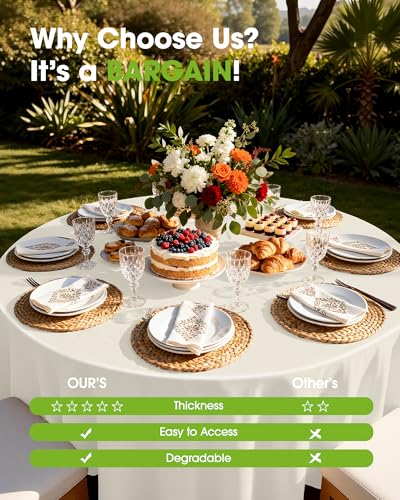 Beige Disposable Tablecloths - 6 Pack, 54" x 108" for Events