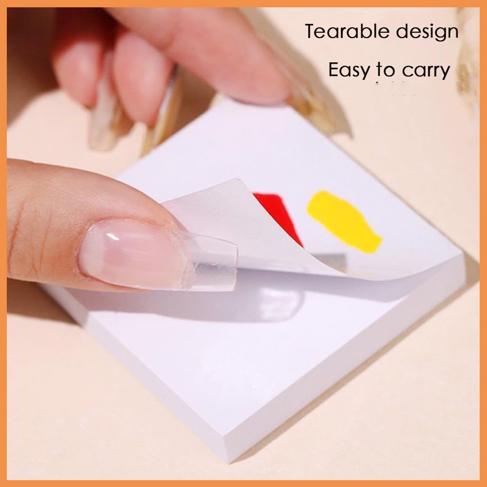 MOEPAK 100 Sheets Disposable Gel Nail Polish Palette Mixing Paper Waterproof Nail Pigment Powder Palette Portable Makeup Mixing Palette Paper for Nail Art Manicure Mixing Tools (3.93 * 3in)