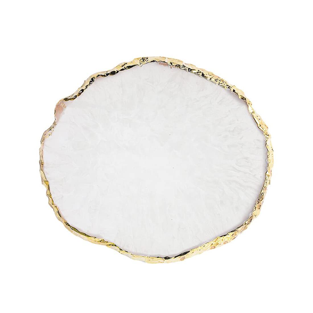 Resin Nail Art Palette - Mixed Color Gilded Edge Display Board for Gel Nail Painting | White