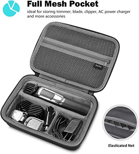 ProCase Hard Travel Case for Norelco Multigroom Series 3000/5000/7000 - Black, S