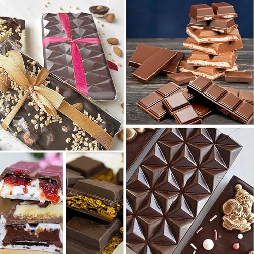 Silicone Chocolate Bar Molds - 2-Piece Non-Stick 12 Cavities