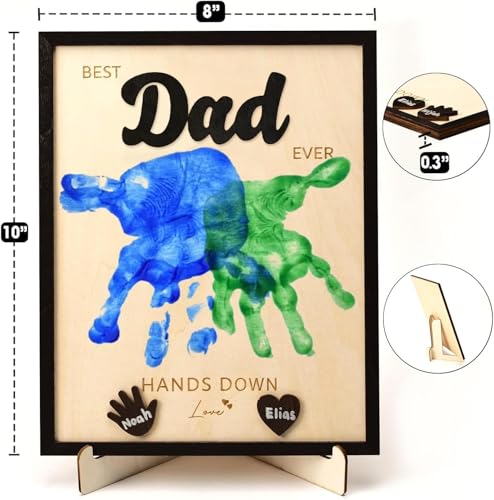 Personalized Best Dad Ever Handprint Art Kit - DIY Father's Day Gift