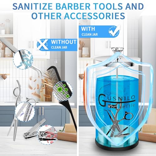 30 Oz Glass Salon Jar with Stainless Steel Tray for Nail Tools