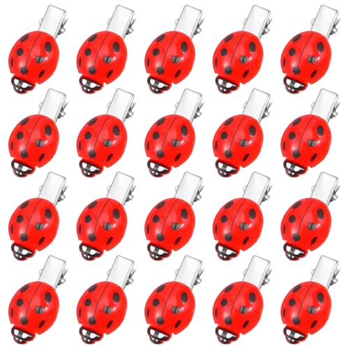 20 Pcs Red Ladybug Hair Clips for Girls - Cute Insect Accessories