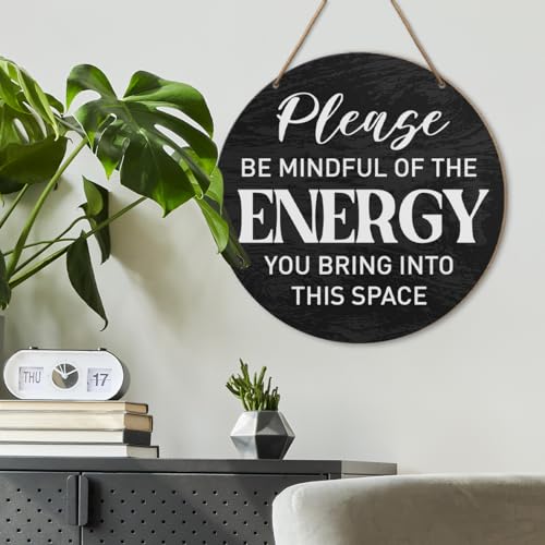 Positive Energy Wooden Wall Decor Sign - Uplifting Home & Office Art