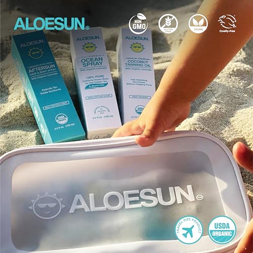 ALOESUN White Waterproof Clear Beach & Travel Bag Organizer with Zipper