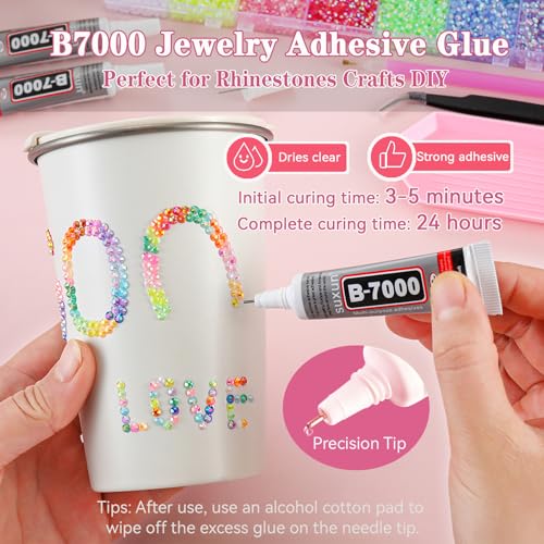 34000 Pcs 40-Color Resin Rhinestone Bedazzling Kit with B7000 Glue