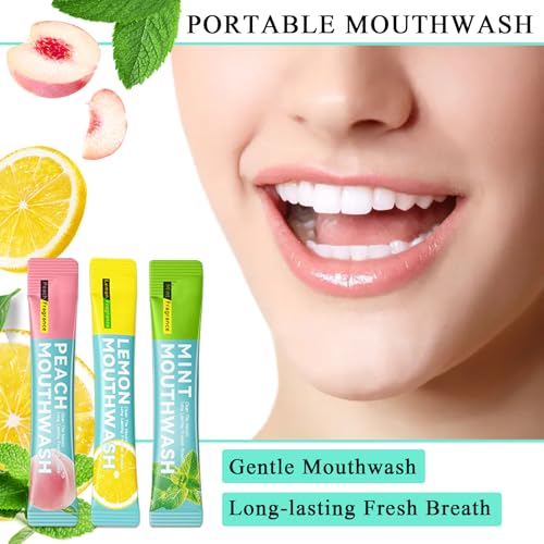 Travel Size Mouthwash Packets - 60 Count Individual Oral Care Set