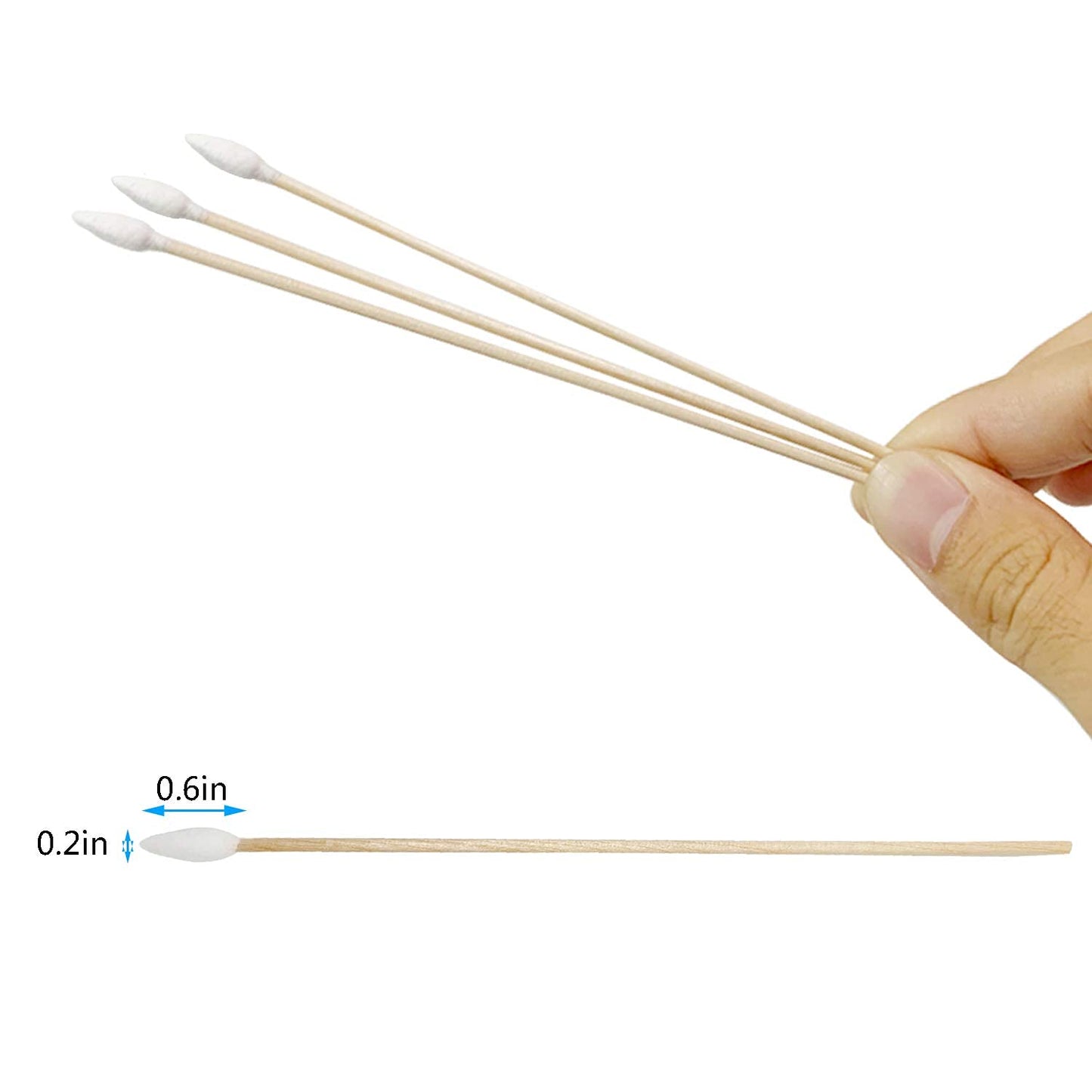 Precision Cotton Swabs - 6'' Long Sticks for Gun Cleaning, Makeup & Pet Care | 500 Pack