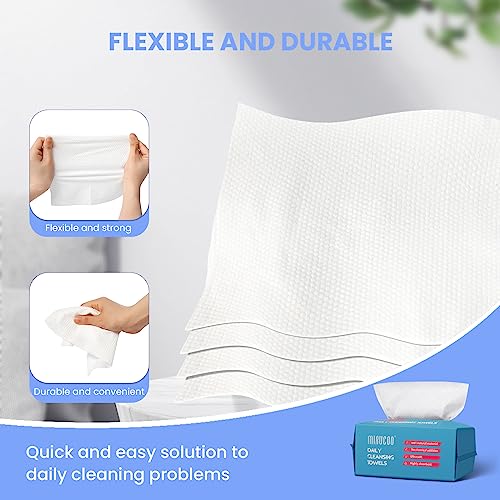 100 Pack Organic Viscose Facial Cleansing Towels for Sensitive Skin - Ultra Soft Dry Wipes