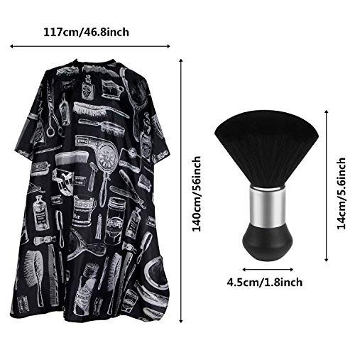 Professional Barber Cape with Neck Duster Brush - 47x56 inches