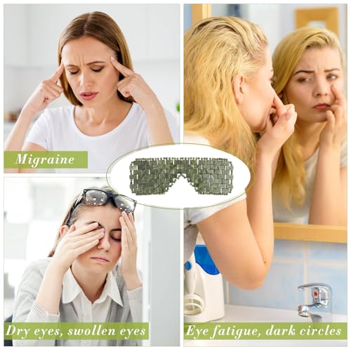 Hercicy Dark Green Jade Eye Mask - 2 Pcs Facial Cooling Masks