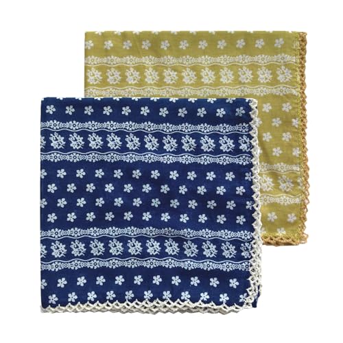 Pemilosci 2-Pack Large Cotton Bandana Headband - 28x28 Lace #1 Pattern