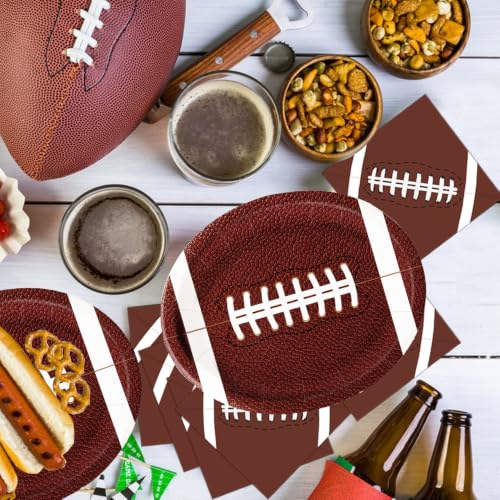 50 Football-Shaped Disposable Paper Plates - 9 x 11 Inch for Parties