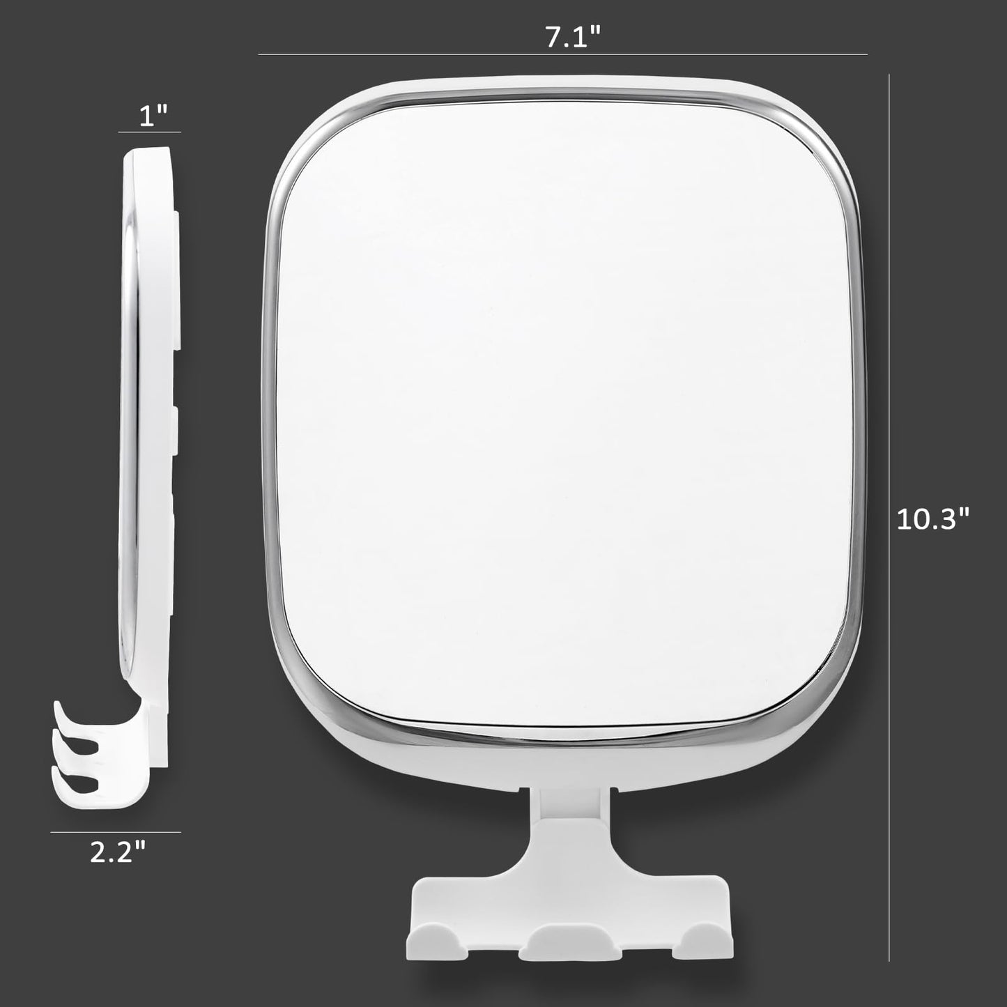 TAILI Shower Mirror Fogless with Razor Holder, Anti Fog Bath Mirror with Powerful Suction No-Drilling, Removable, Shatterproof, Wall Mounted