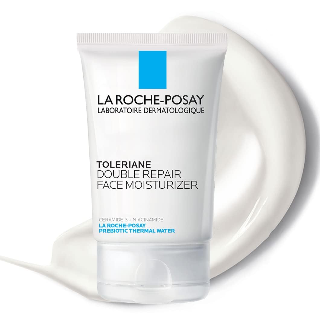 La Roche-Posay Toleriane Double Repair Face Moisturizer - Daily Cream with Ceramide & Niacinamide for All Skin Types | Fragrance-Free, Long-Lasting Hydration