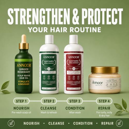 Annoor Ginger Rosemary Hair Oil - Nourishing Hair Growth & Scalp Care 2oz