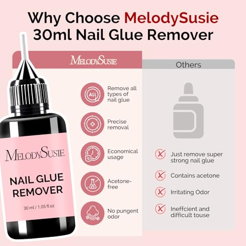 MelodySusie Nail Glue Remover - Acetone Free 60ML (2.1 Fl Oz)