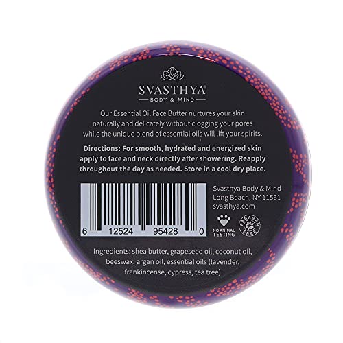Svasthya Body & Mind Essential Oil Face Butter - Natural Shea & Argan, 2 oz