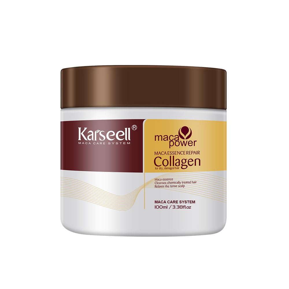 Karseell Collagen Hair Treatment - Deep Repair Argan Oil Mask for All Hair Types | 3.38 fl oz (100 ml)