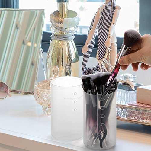 Retractable Makeup Brush Holder Case 4 Pack Portable Cosmetic Organizer with Lid