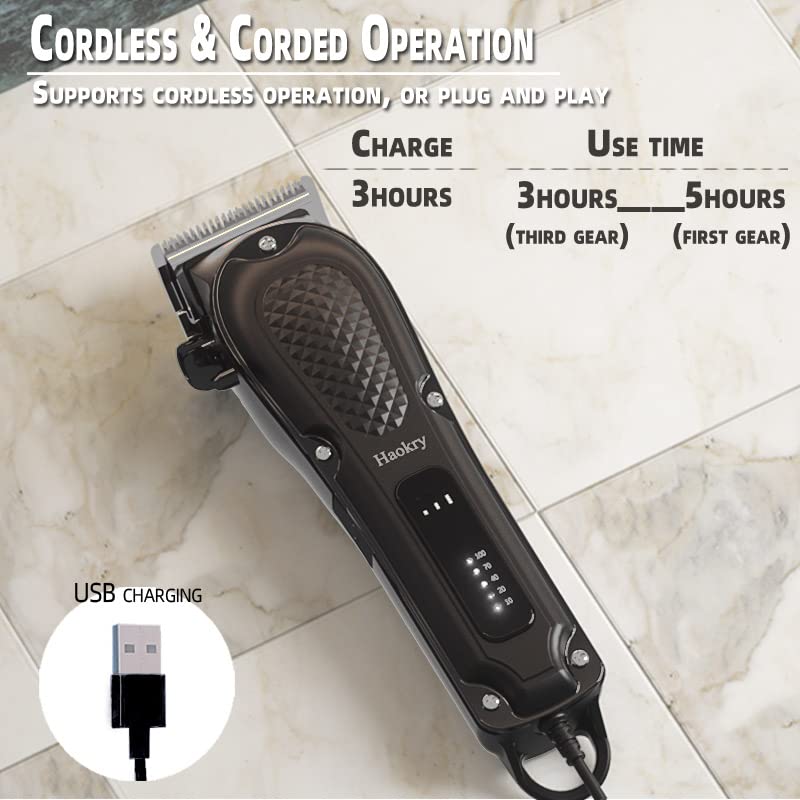 Haokry Hair Clippers for Men - 3 Modes Cordless & Corded Grooming