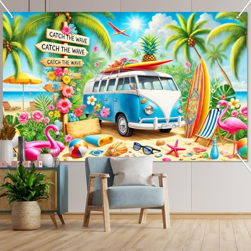 BlissYard Hawaiian Beach Party Banner - 71x43 Inch Tropical Decor